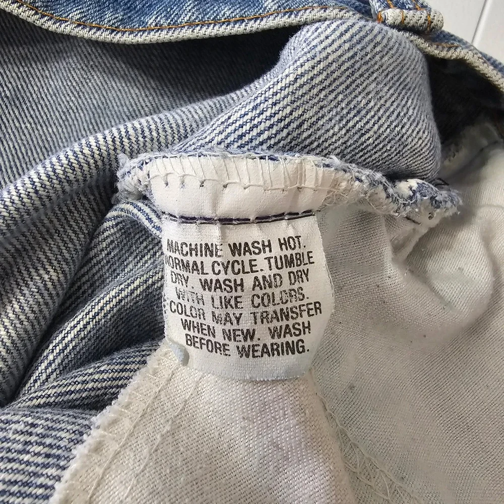 Vintage Levis 505 Orange Tab Jeans 38x31 Light‎ Wash USA Grunge Distressed Retro